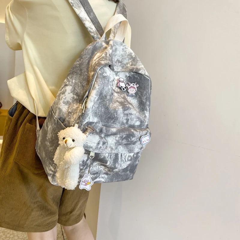 Women's Backpack Large Capacity Canvas Student School Bag
