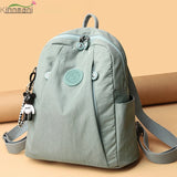 Women's Large Capacity Casual Backpack Solid Shoulder Bag High Nylon Cloth