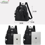 Women's Large Capacity Casual Backpack Solid Shoulder Bag High Nylon Cloth