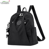 Women's Large Capacity Casual Backpack Solid Shoulder Bag High Nylon Cloth