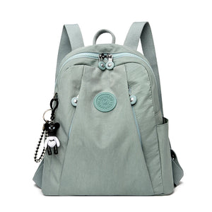 Women's Large Capacity Casual Backpack Solid Shoulder Bag High Nylon Cloth