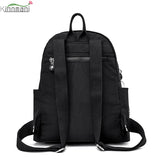 Women's Large Capacity Casual Backpack Solid Shoulder Bag High Nylon Cloth