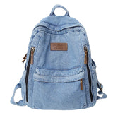 Women's Denim Backpack Large School Bagpack for Teenagers Girls