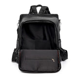 Women's PU Leather Backpack Large Capacity School Bag