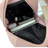 Women's Casual Leather Backpack Small School Bag Travel Rhombus Mochila