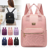Women's Solid Travel Backpack Nylon Schoolbag for Women