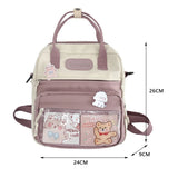 Women's Nylon PVC School Backpack Casual Shoulder Bag