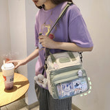 Women's Nylon PVC School Backpack Casual Shoulder Bag