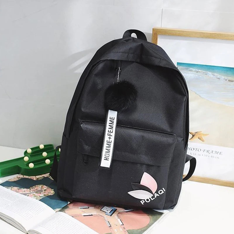 Nylon Shoulder Bag School Backpack for Women