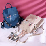 Women's Backpack Ethnic Style Embroidered Water Repellent Leisure Bag