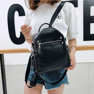 Women's PU Leather Shoulder Bag Backpack
