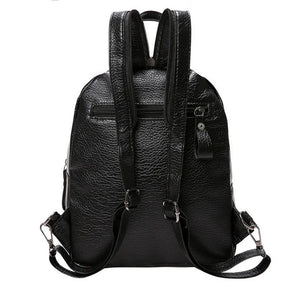 Women's PU Leather Travel Shoulder Backpack School Bag