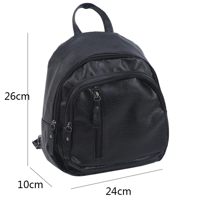 Women's PU Leather Travel Backpack School Bag