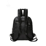 Women's PU Leather School Backpack Travel Shoulder Bag
