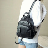 Women's Small Leather School Backpack Girl Multifunctional Shoulder Bag