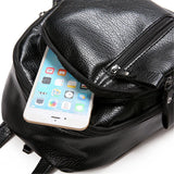 Women's PU Leather Travel Shoulder Bag School Backpack