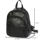 Women's PU Leather Travel Shoulder Bag School Backpack