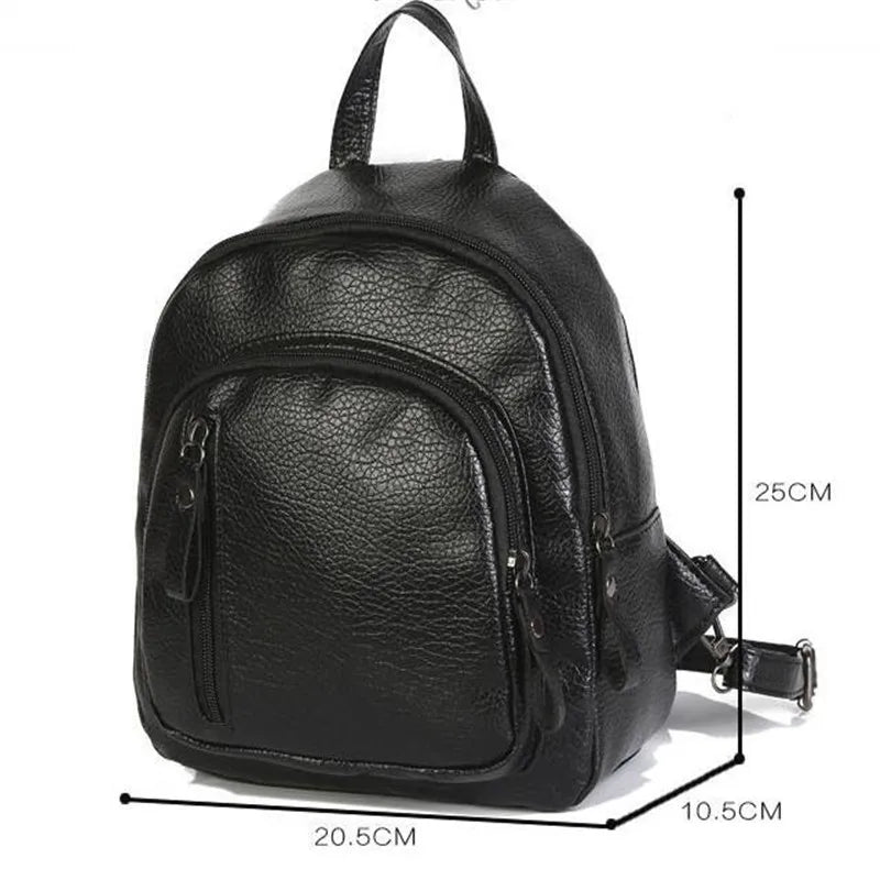 Women's PU Leather Backpack Travel Shoulder Bag School Bag Girl Multifunctional