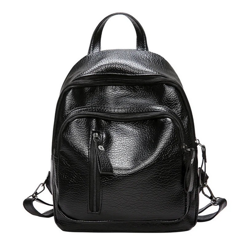 PU Leather Travel Shoulder Backpack for Women
