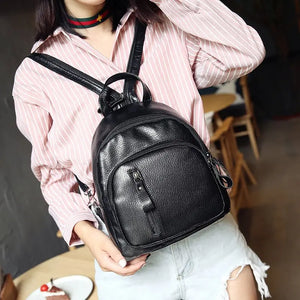 Women's PU Leather Travel Backpack Shoulder Bag