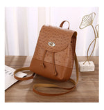 Women's Ostrich Pattern Backpack Multifunctional Small School Shoulder Bag