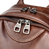 Retro Leather Small Backpack for Women Travel Bag