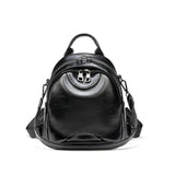Retro Leather Small Backpack for Women Travel Bag
