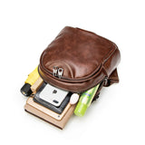 Retro Leather Small Backpack for Women Travel Bag
