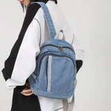 Denim Women's Backpack Small Female Bagpack Bookbag School Teenagers Girls