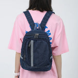 Denim Women's Backpack Small Female Bagpack Bookbag School Teenagers Girls
