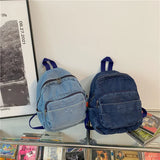 Women's Mini Denim Backpack for School Teenagers Girls