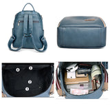 Soft Leather Women's Backpack Large Capacity Beige