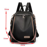Soft Leather Women's Backpack Large Capacity Beige