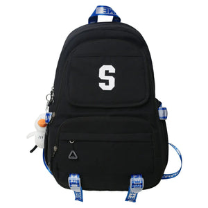 Women's Solid Backpack for Teenage Girl Book Knapsack