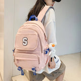 Women's Solid Backpack for Teenage Girl Book Knapsack