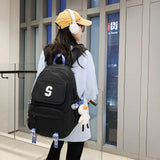 Women's Solid Backpack for Teenage Girl Book Knapsack