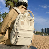Women's Solid Backpack Multi-pocket High School Book Knapsack