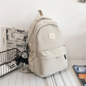 Solid Women's Backpack Casual Travel Bag High Schoolbag for Teenage Girl