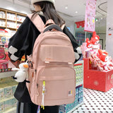 Women's Solid Multi-pocket Backpack