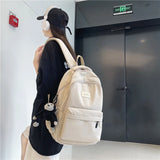 Women's Backpack Solid Female Multi-pocket Travel Bag High Schoolbag