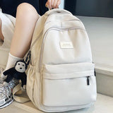 Women's Backpack Solid Female Multi-pocket Travel Bag High Schoolbag
