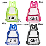 Women's Clear PVC Backpack Waterproof Transparent Bag