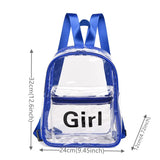 Women's Clear PVC Backpack Waterproof Transparent Bag