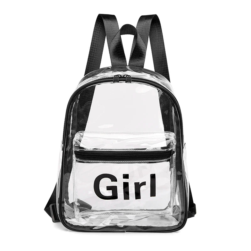 Women's Clear PVC Backpack Waterproof Transparent Bag