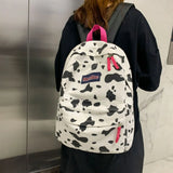 Leopard Pattern Canvas Women's Backpack School Bag Travel Female Schoolbag