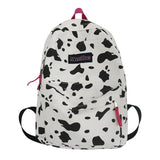Leopard Pattern Canvas Women's Backpack School Bag Travel Female Schoolbag