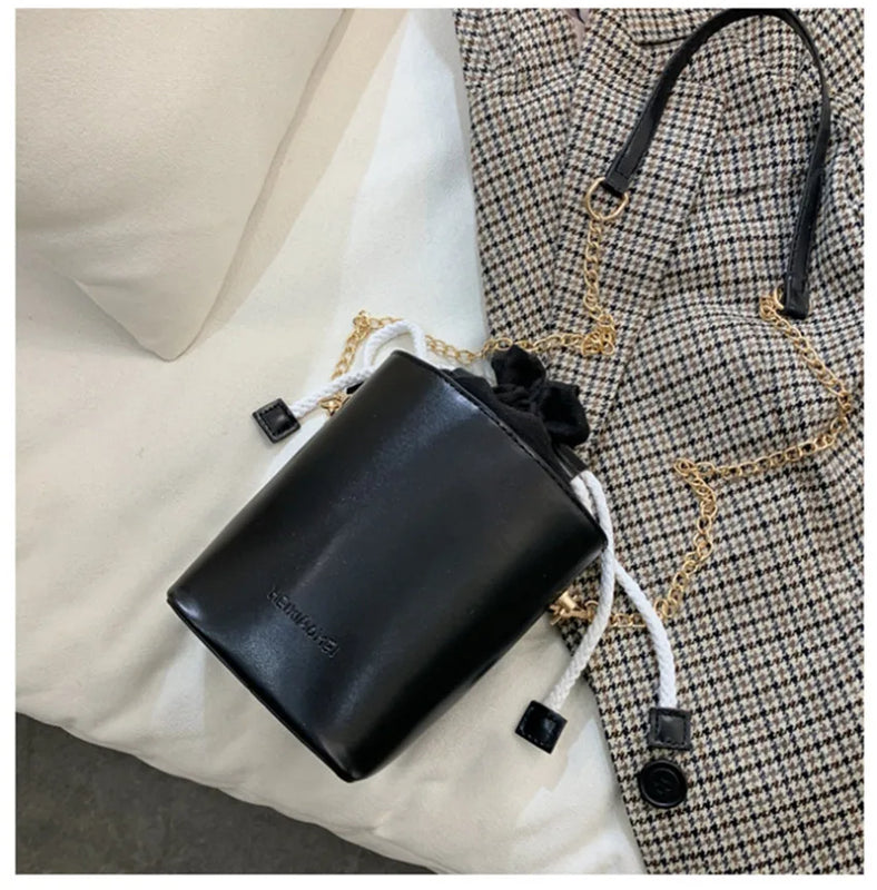 Women's Small Box Bucket Bag Messenger Small Bag