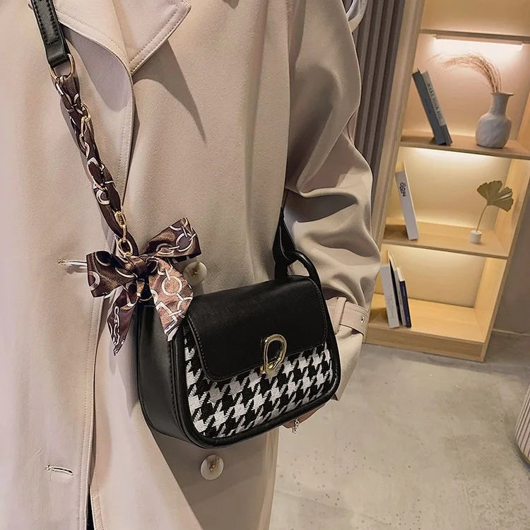 Women's Bag Thousand Bird Lattice Diagonal Cross Bag Shoulder Bag
