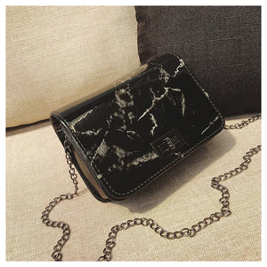 Marble Pattern Shoulder Bag Lock Wild Jossenger Small Square