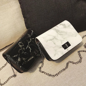 Marble Pattern Shoulder Bag Lock Wild Jossenger Small Square